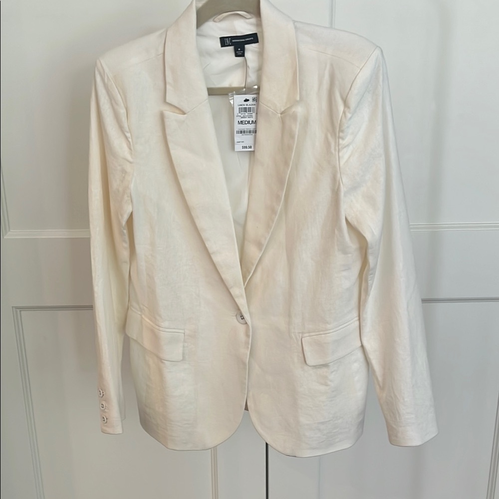 NWT, INC Women's Cream Linen Blazer, Size M